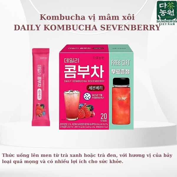 Trà kombucha hàn vị mâm xôi