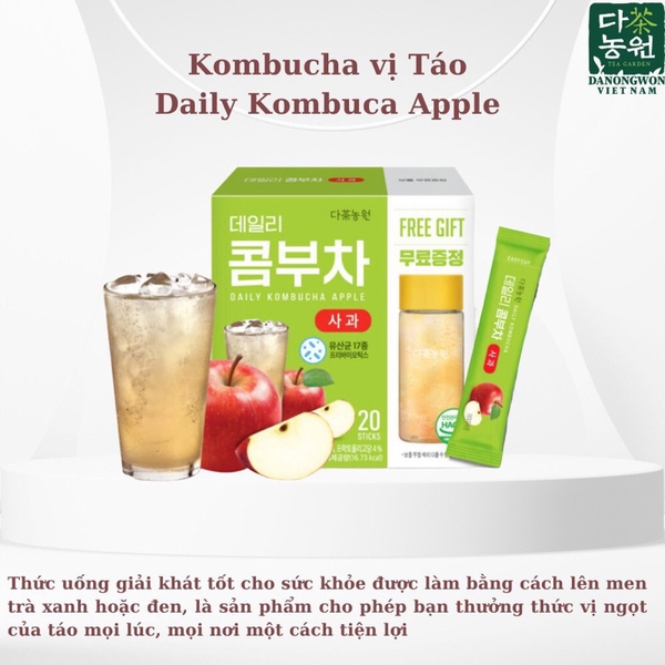 Trà kombucha hàn vị táo