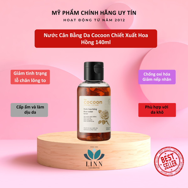 Nước Hoa Hồng Cocoon Chiết Xuất Từ Nghệ Hưng Yên toner 310ml