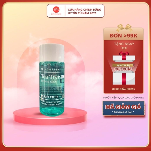 Toner Nước Hoa Hồng Làm Dịu Da Tràm Trà Bring Green Teatree Cica 15ml