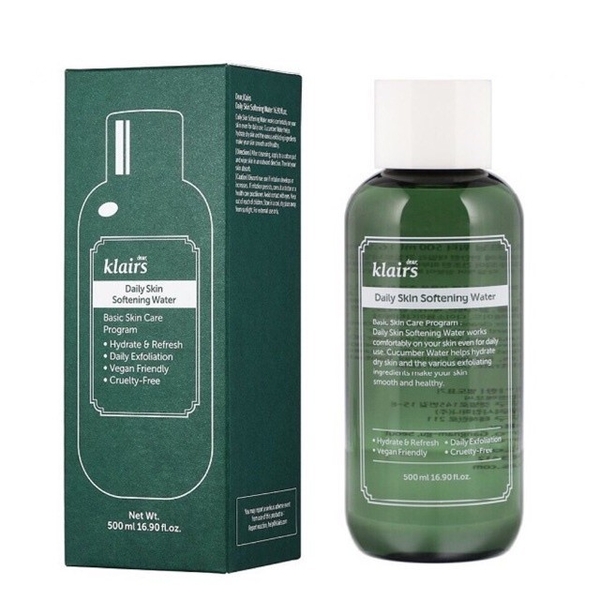 Nước Hoa Hồng Toner Klairs Cân Bằng Daily Softening - Hydrating Skin Water Dưỡng Ẩm Bigsize Dear Klair 500ml