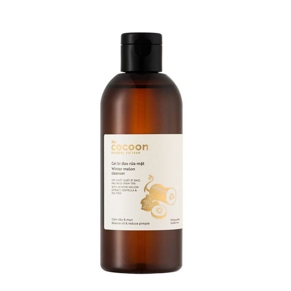 Sữa rửa mặt Gel bí đao Cocoon giúp da giảm dầu mụn Winter Melon Cleanser 140ml - 310ml mua 1 tặng 1 chính hãng
