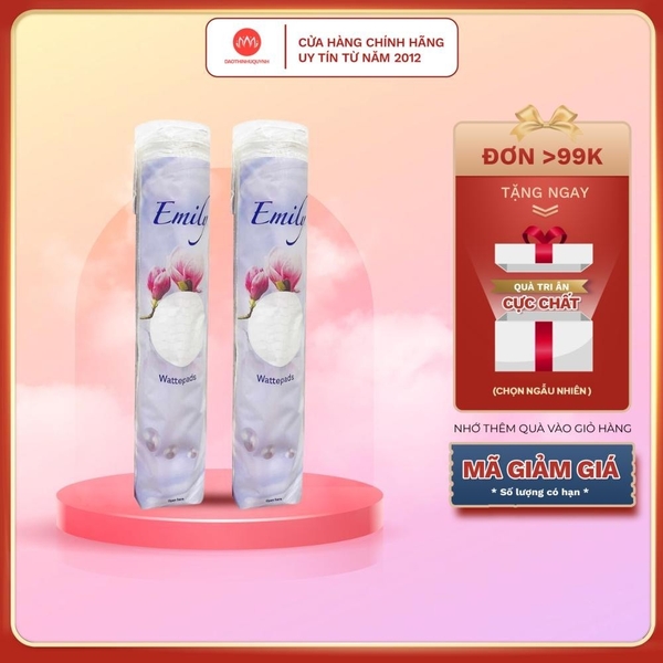 [Mẫu mới] Bông Tẩy trang Emily Đức 120 miếng