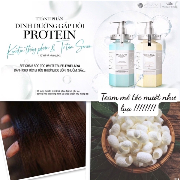 [MUA 1 TẶNG 1]Set dầu gội xả giảm gàu ngứa phục hồi tóc suôn mượt không hại da đầu phục hồi đa tầng Nấm Truffle Weilaiya