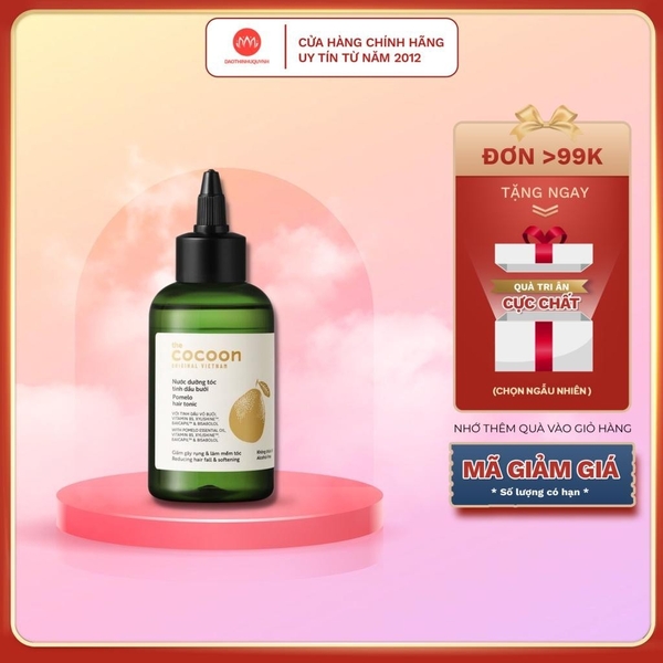 Nước Dưỡng Tóc Tinh Dầu Bưởi Cocoon Pomelo Hair Tonic Giúp Giảm Gãy Rụng 140ml Mẫu Mới