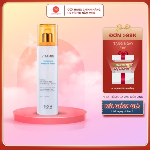 Nước Cân Bằng Cấp Ẩm Bioheal BOH Vitamin Hyaluronic Ampoule Toner 150ml