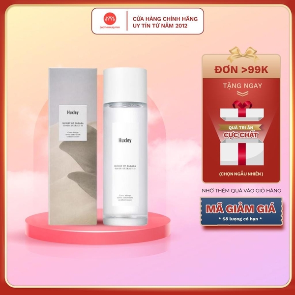 Nước Hoa Hồng Dưỡng Ẩm Chiết Xuất Xương Rồng Huxley Secret Of Sahara Toner Extract It 120ml