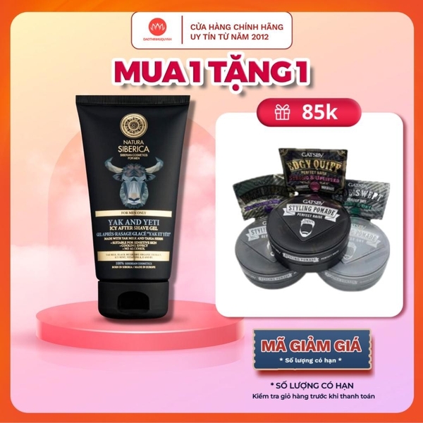 [MUA 1 TẶNG 1] Kem Dưỡng Phục Hồi Sau Khi Cạo Râu dạng gel Natura Siberica Men 50ml