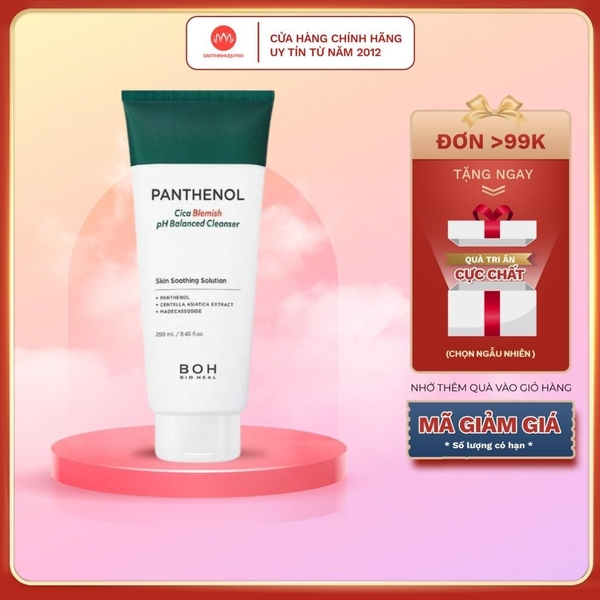 Sữa Rửa Mặt Tinh Chất Rau Má BIOHEAL BOH Panthenol Cica Blemish pH Balanced Cleanser 250ml