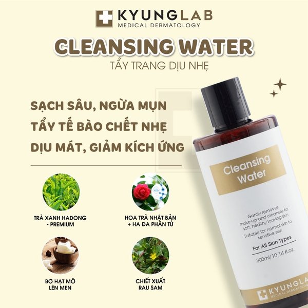 Nước tẩy trang KyungLab Cleansing Water 300ml dịu nhẹ sạch sâu dưỡng ẩm da