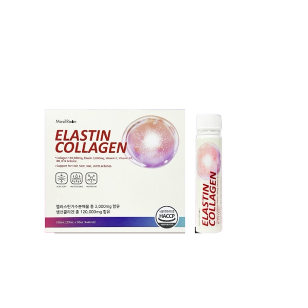 Nước Uống Dưỡng Trắng Da MasilRaon Elastin Bổ Sung Collagen 12.000mg - 30 Ống/Hộp