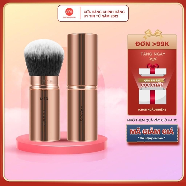 Cọ Phấn Phủ Và Má Hồng Vacosi Bỏ Túi Đầu Tròn Dạng Vặn M10