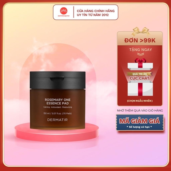 Bông Thấm Tinh Chất DERMATIR Rosemary One Essence Pad 70 miếng
