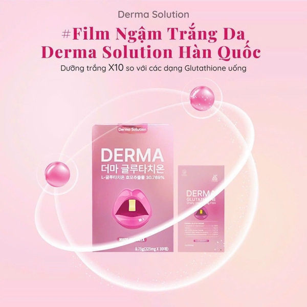 Film Ngậm Trắng Da Glutathione Derma Solution Hàn Quốc hộp 30 miếng