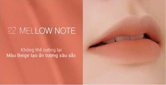 Son Kem BBIA Velvet Lip Tint màu 22 Mellow Note