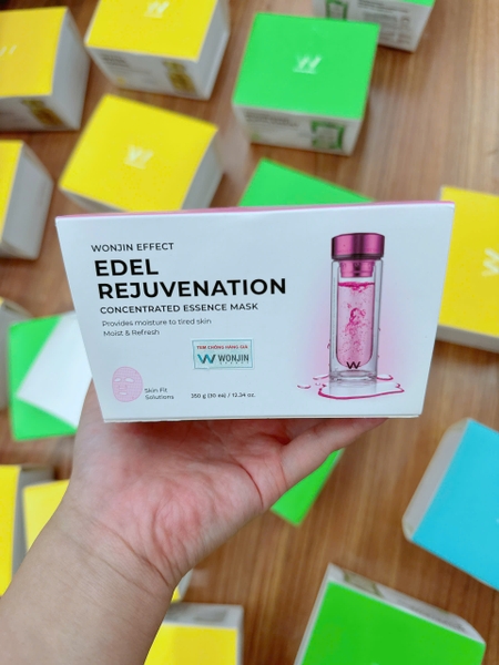 (Không vỏ) Hộp 30 miếng mặt nạ Wonjin hồng Effect Edel Rejuvenation mask