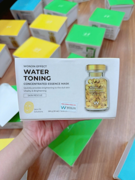 (Không vỏ) Hộp 30 miếng mặt nạ Wonjin vàng Effect Water Toning mask
