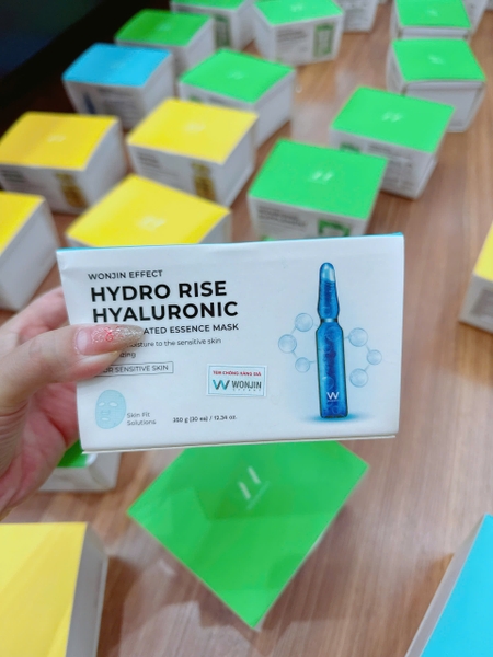 (Không vỏ) Hộp 30 miếng mặt nạ Wonjin Xanh dương Effect Hydro Rise Hyaluronic Mask