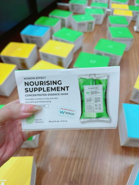 (Không vỏ) Hộp 30 miếng mặt nạ Wonjin Xanh lá Effect Nourising Supplement Mask