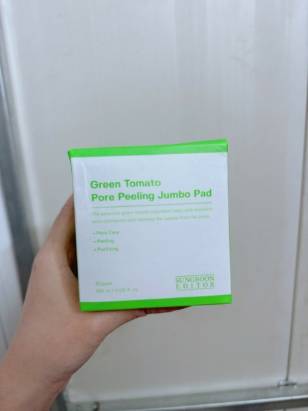 (Không vỏ) Toner pad Cà chua xanh Green Tomato Pore Peeling Jumbo 60 pads 180ml Sungboon