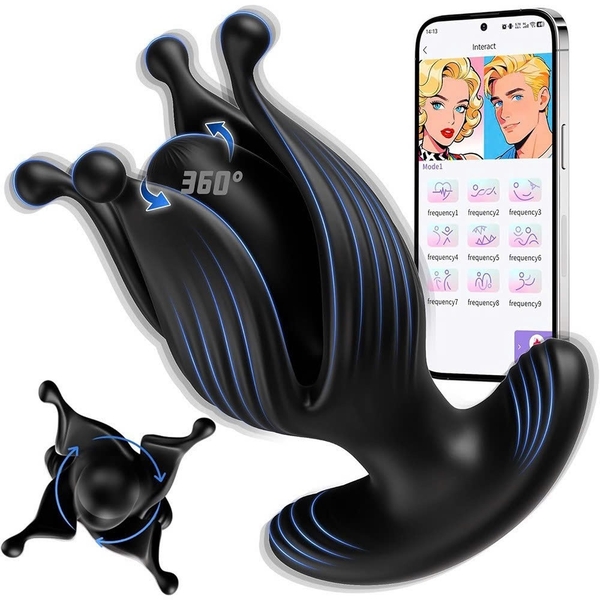 Hellflower Máy massage tuyến tiền liệt, đồ chơi tình dục hậu môn,nút bịt hậu môn, rung ngoáy 360 độ cực sướng
