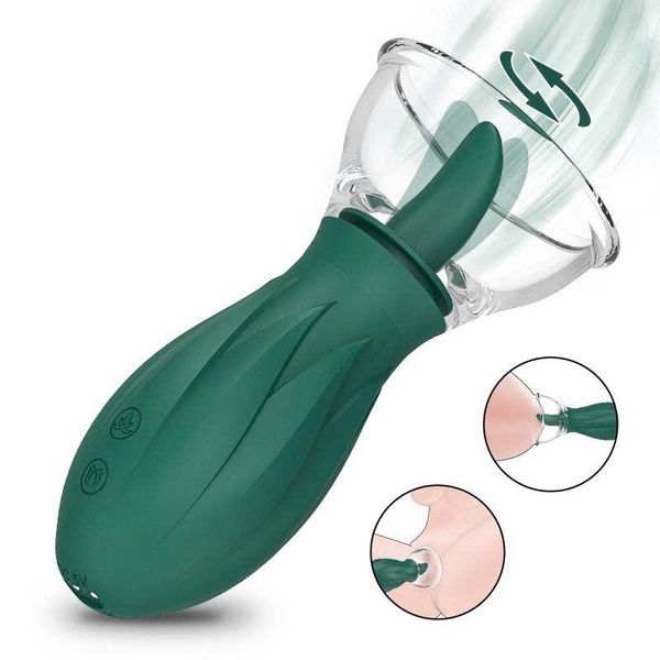 Tongue + suck Vibration liếm kích thích đầu ti âm hộ cực sướng