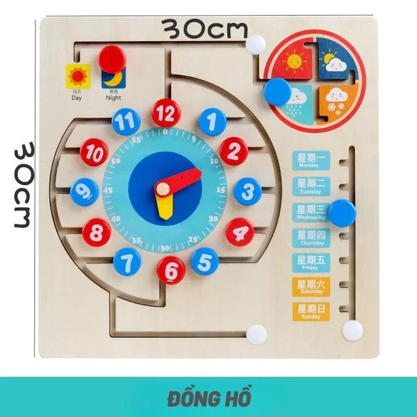 Đồ chơi thông minh - bảng xếp hình đồng hồ