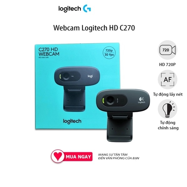 Webcam Logitech C270 HD 720P