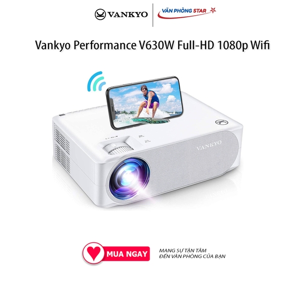 Máy chiếu Vankyo Performance V630W Full-HD 1080p Wifi, độ sáng 7.500 lumens, kích thước chiếu 46-300