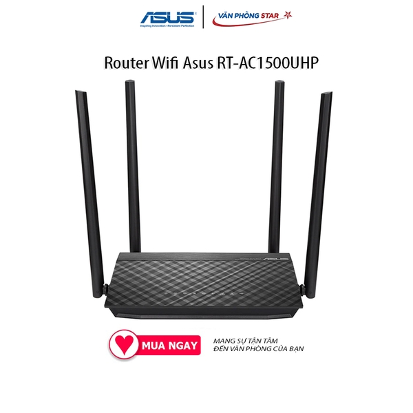 Router Wifi Asus RT-AC1500UHP 2.4 GHz / 5 GHz Chuẩn 802.11