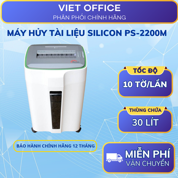 Máy Hủy Tài Liệu Silicon PS-2200M – Công Suất Cao, Hủy Siêu Vụn, Bảo Mật Tài Liệu Văn Phòng