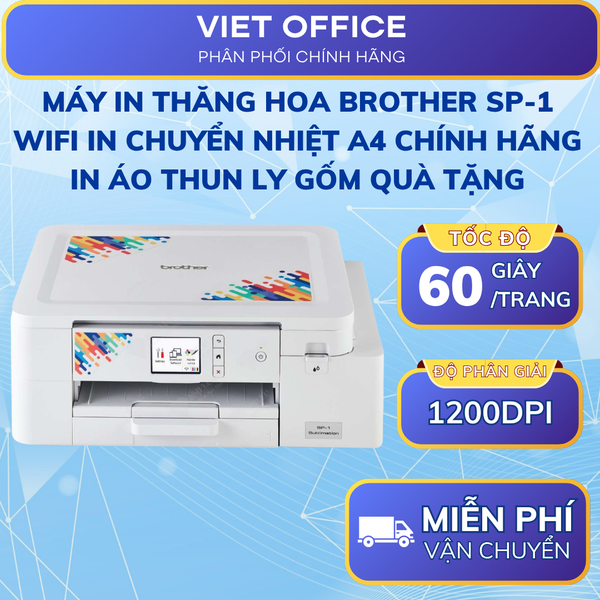 Máy In Thăng Hoa Brother SP-1 WiFi In Chuyển Nhiệt A4 Chính Hãng In Áo thun Ly Gốm Quà Tặng