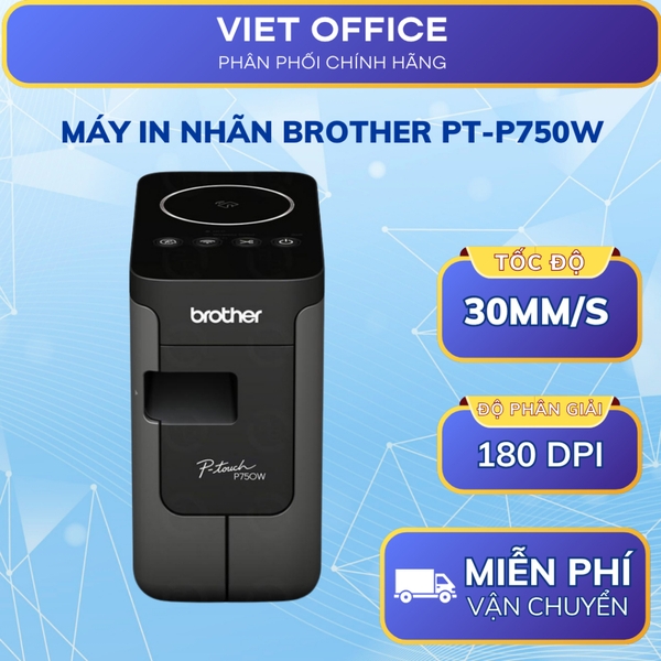 Máy in nhãn Brother PT-P750W | In tem nhãn WiFi | Kết nối USB | In mã vạch chuyên nghiệp