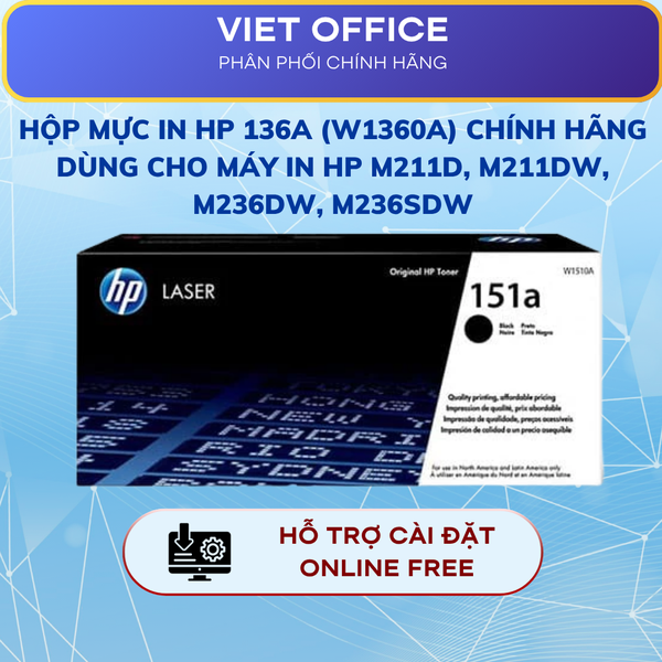 Mực In HP 151A Chính Hãng (W1510A) In Đậm Nét, Dùng Cho Máy HP 4003DN/4003DW/4103FDW