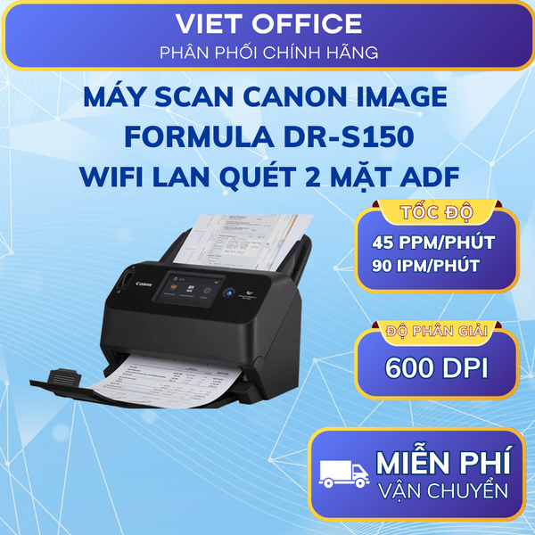 Máy Scan Canon imageFORMULA DR-S150 WiFi LAN Quét 2 Mặt ADF 60 Tờ
