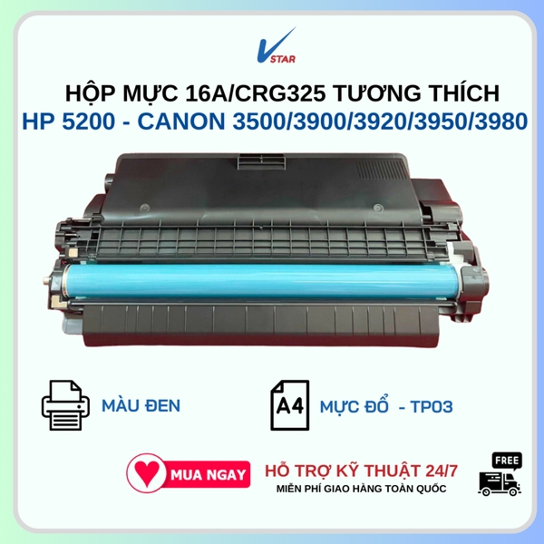 Hộp mực 16A dùng cho máy in Hp 5200/ 5200L, Canon 3500, 3900, 3920, 3930, 3950, 3970, 3980, 8360