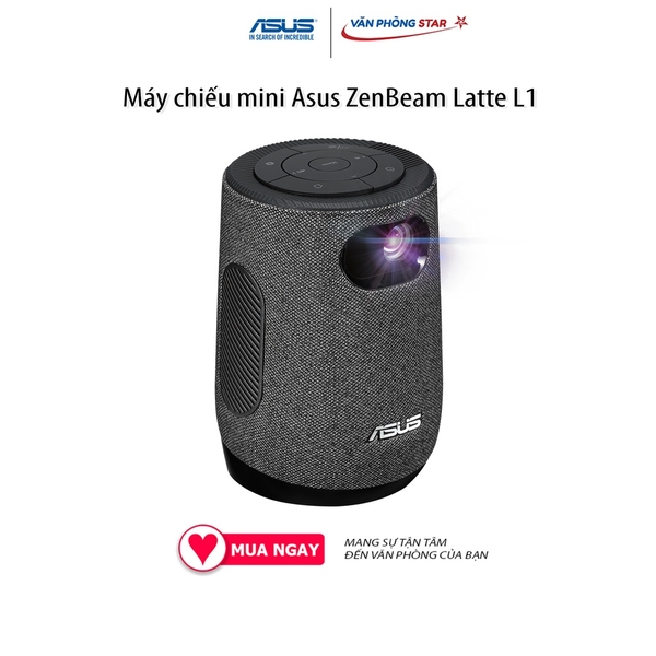 Máy chiếu mini Asus ZenBeam Latte L1 3 giờ trình chiếu, kích thước 40-120 inch kết nối không dây kèm loa