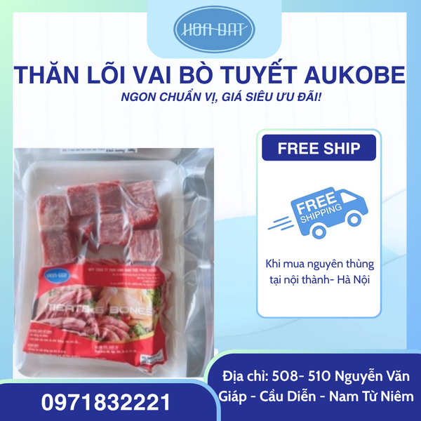 Thăn Lõi vai bò tuyết Aukobe - Siêu mềm cắt lúc lắc khay 500gr