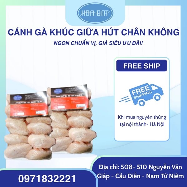 CÁNH GÀ KHÚC GIỮA HÚT CHÂN KHÔNG KHAY 1KG