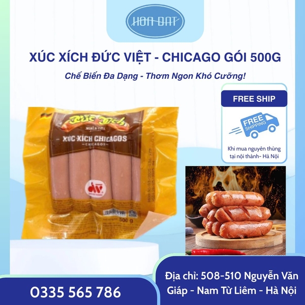 Xúc xích Chicagos Đức Việt 500gr ( 10 cái)