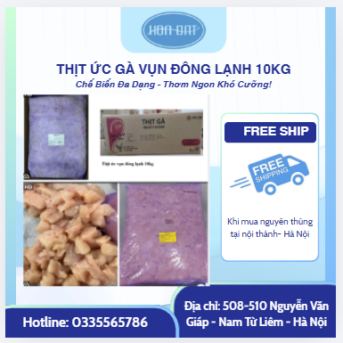 THỊT ỨC GÀ VỤN ĐÔNG LẠNH 10KG
