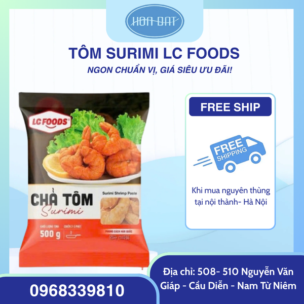TÔM SURIMI LC FOODS - Tôm phiên bản chả cá định hình gói 500g