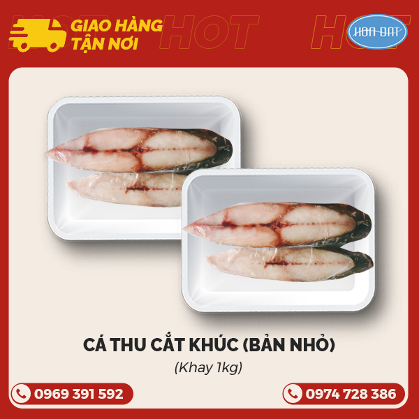 Cá thu cắt khúc (khúc bản nhỏ) đóng khay 1kg