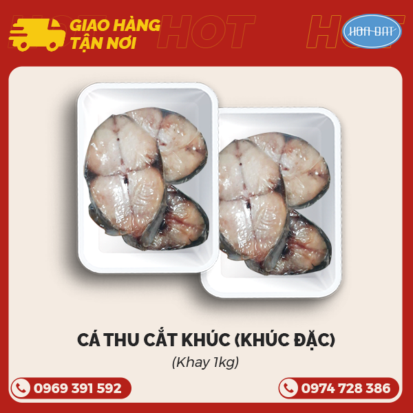 Cá thu cắt khúc (khúc đặc) đóng khay 1kg