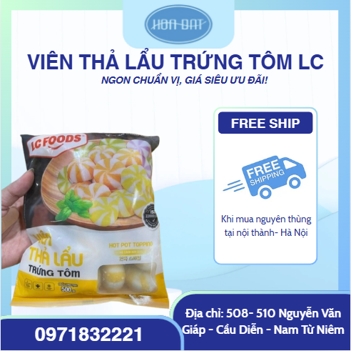 Viên thả lẩu trứng tôm LC foods gói 500g