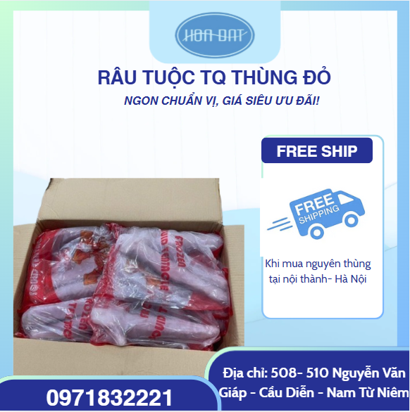 Râu tuộc TQ thùng đỏ net 650gr (3-5 râu/kg) thùng 10kg