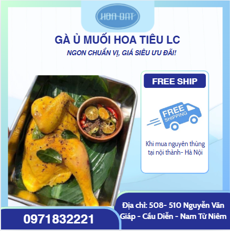 Gà ủ muối hoa tiêu LC khay 500gr  ( 1/2 con )