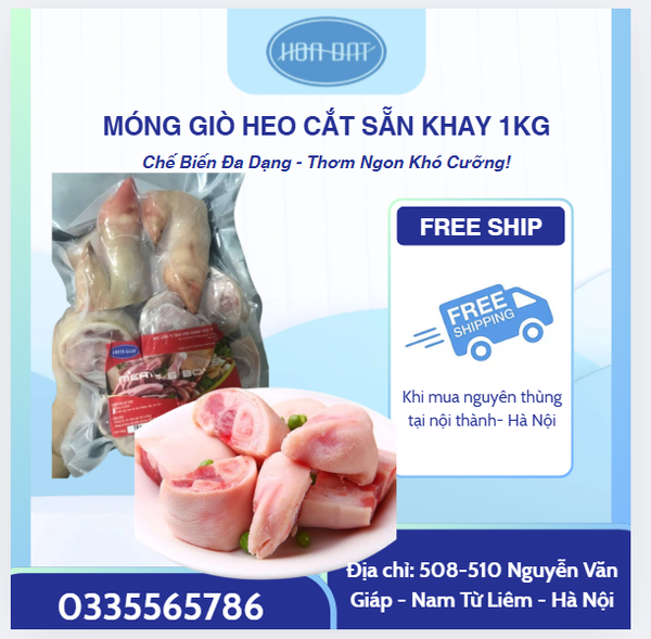 Móng giò Heo sau cắt lát khay 1kg