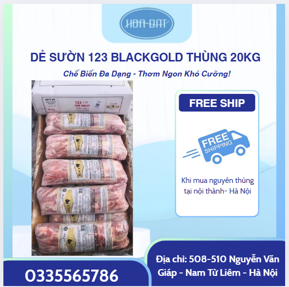 Dẻ sườn Trâu Ấn Độ mã 123 Blackgold thùng 20kg