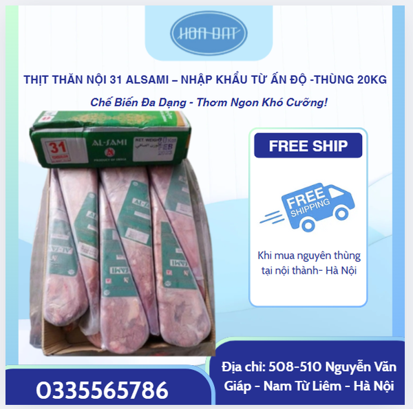 THỊT THĂN NỘI 31 ALSAMI – NHẬP KHẨU TỪ ẤN ĐỘ -THÙNG 20KG